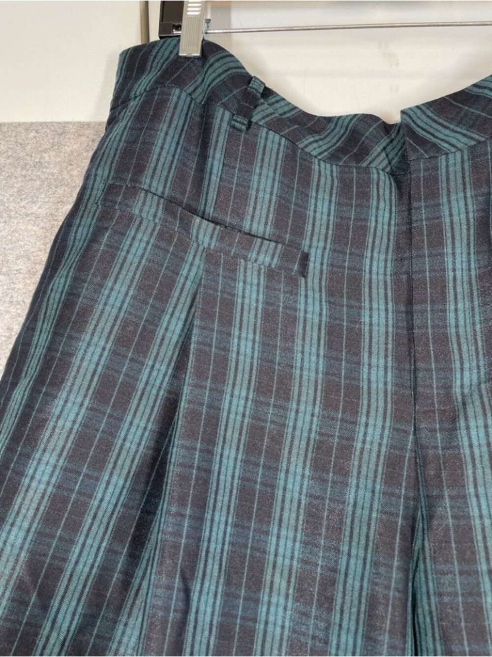 Cider Plaid Wide Leg Pants Blue Black 4XL Grunge Y2K Streetwear Academia Relaxed - Picture 3 of 15